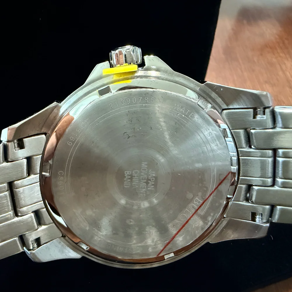 Bulova Men’s Stainless Steel Watch  C860116 — Black Dial, Brand New with Tags